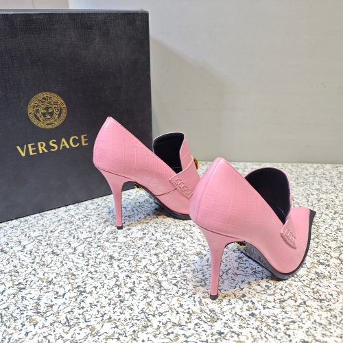 Cheap Versace High-Heeled Shoes For Women #1150191 Replica Wholesale [$130.00 USD] [ITEM#1150191] on Replica Versace High-Heeled Shoes