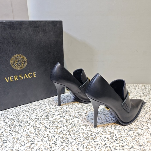 Cheap Versace High-Heeled Shoes For Women #1150196 Replica Wholesale [$130.00 USD] [ITEM#1150196] on Replica Versace High-Heeled Shoes