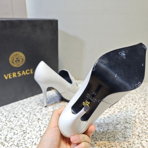 Cheap Versace High-Heeled Shoes For Women #1150198 Replica Wholesale [$130.00 USD] [ITEM#1150198] on Replica Versace High-Heeled Shoes