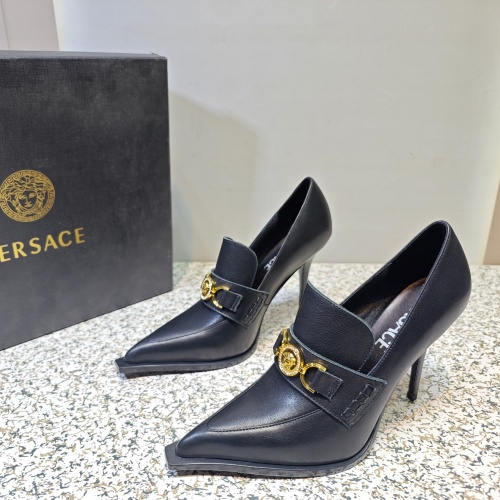 Cheap Versace High-Heeled Shoes For Women #1150199 Replica Wholesale [$130.00 USD] [ITEM#1150199] on Replica Versace High-Heeled Shoes