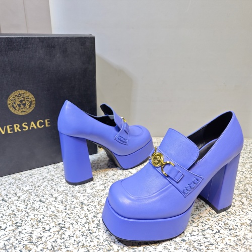 Cheap Versace High-Heeled Shoes For Women #1150223 Replica Wholesale [$105.00 USD] [ITEM#1150223] on Replica Versace High-Heeled Shoes