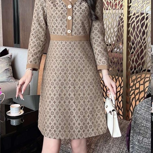 Cheap Louis Vuitton LV Dresses Long Sleeved For Women #1152143 Replica Wholesale [$92.00 USD] [ITEM#1152143] on Replica Louis Vuitton LV Dresses