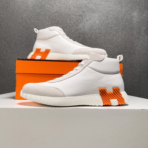 Cheap Hermes High Tops Shoes For Men #1155492 Replica Wholesale [$125.00 USD] [ITEM#1155492] on Replica Hermes High Tops Shoes