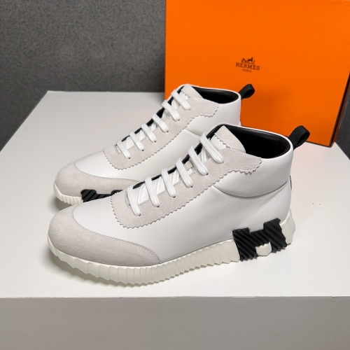 Cheap Hermes High Tops Shoes For Men #1155493 Replica Wholesale [$125.00 USD] [ITEM#1155493] on Replica Hermes High Tops Shoes