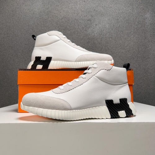 Cheap Hermes High Tops Shoes For Men #1155493 Replica Wholesale [$125.00 USD] [ITEM#1155493] on Replica Hermes High Tops Shoes