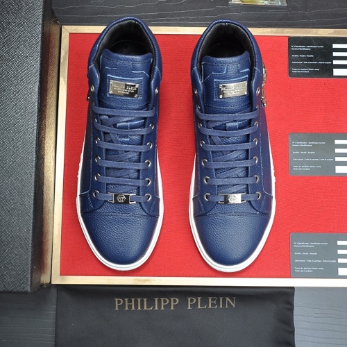 Cheap Philipp Plein PP High Tops Shoes For Men #1156213 Replica Wholesale [$88.00 USD] [ITEM#1156213] on Replica Philipp Plein PP High Tops Shoes
