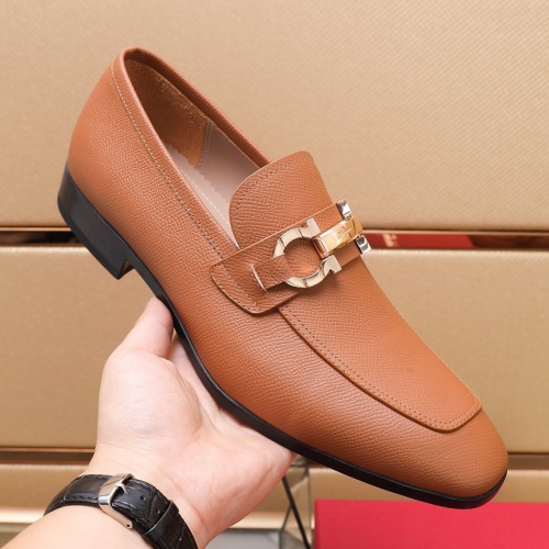 Cheap Salvatore Ferragamo Leather Shoes For Men #1156270 Replica Wholesale [$125.00 USD] [ITEM#1156270] on Replica Salvatore Ferragamo Leather Shoes