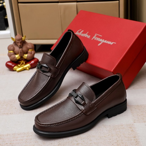 Cheap Salvatore Ferragamo Leather Shoes For Men #1156741 Replica Wholesale [$85.00 USD] [ITEM#1156741] on Replica Salvatore Ferragamo Leather Shoes