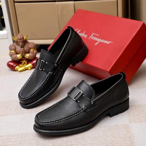 Cheap Salvatore Ferragamo Leather Shoes For Men #1156747 Replica Wholesale [$85.00 USD] [ITEM#1156747] on Replica Salvatore Ferragamo Leather Shoes