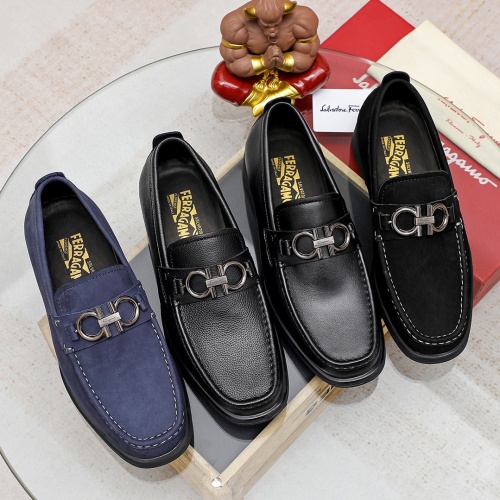 Cheap Salvatore Ferragamo Leather Shoes For Men #1156755 Replica Wholesale [$85.00 USD] [ITEM#1156755] on Replica Salvatore Ferragamo Leather Shoes