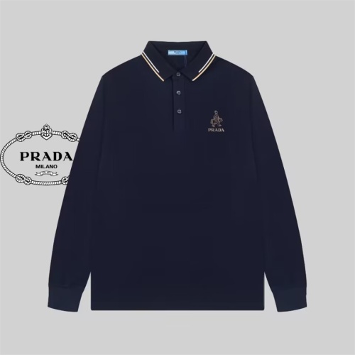 Cheap Prada T-Shirts Long Sleeved For Men #1159710 Replica Wholesale [$56.00 USD] [ITEM#1159710] on Replica Prada T-Shirts