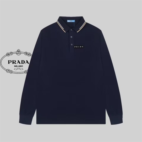 Cheap Prada T-Shirts Long Sleeved For Men #1159717 Replica Wholesale [$56.00 USD] [ITEM#1159717] on Replica Prada T-Shirts