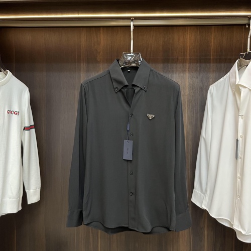 Cheap Prada Shirts Long Sleeved For Men #1161827 Replica Wholesale [$88.00 USD] [ITEM#1161827] on Replica Prada Shirts