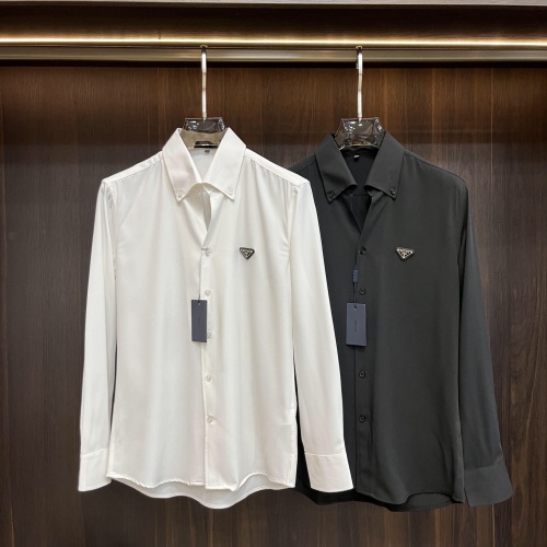 Cheap Prada Shirts Long Sleeved For Men #1161827 Replica Wholesale [$88.00 USD] [ITEM#1161827] on Replica Prada Shirts