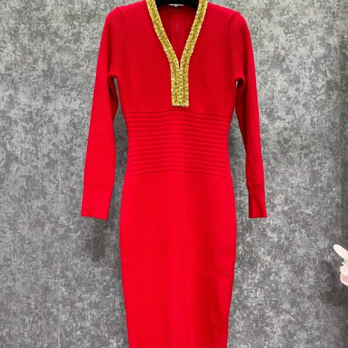 Cheap Balmain Dresses Long Sleeved For Women #1163449 Replica Wholesale [$125.00 USD] [ITEM#1163449] on Replica Balmain Dresses