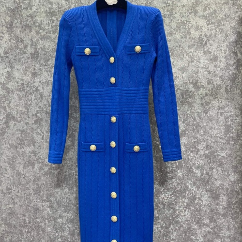 Cheap Balmain Dresses Long Sleeved For Women #1163453 Replica Wholesale [$128.00 USD] [ITEM#1163453] on Replica Balmain Dresses