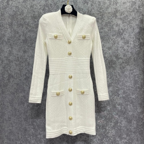 Cheap Balmain Dresses Long Sleeved For Women #1163457 Replica Wholesale [$108.00 USD] [ITEM#1163457] on Replica Balmain Dresses