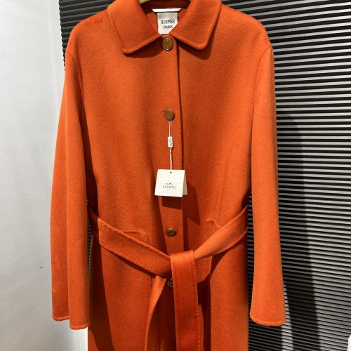 Cheap Hermes Coat Long Sleeved For Women #1163610 Replica Wholesale [$393.39 USD] [ITEM#1163610] on Replica Hermes Coat