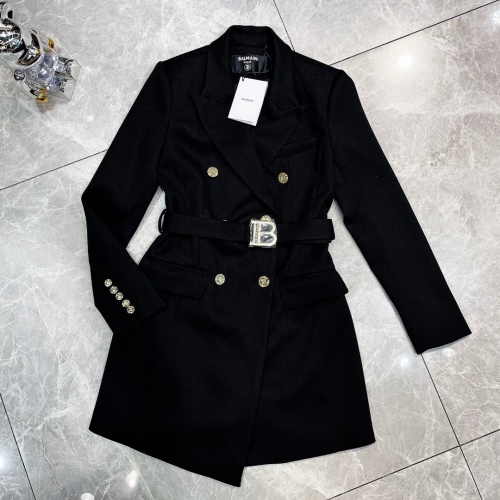 Cheap Balmain Coat Long Sleeved For Women #1163615 Replica Wholesale [$172.00 USD] [ITEM#1163615] on Replica Balmain Jackets
