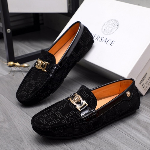 Cheap Versace Leather Shoes For Men #1163641 Replica Wholesale [$68.00 USD] [ITEM#1163641] on Replica Versace Leather Shoes