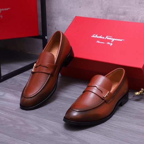 Cheap Salvatore Ferragamo Leather Shoes For Men #1163667 Replica Wholesale [$82.00 USD] [ITEM#1163667] on Replica Salvatore Ferragamo Leather Shoes