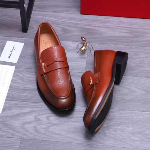 Cheap Salvatore Ferragamo Leather Shoes For Men #1163667 Replica Wholesale [$82.00 USD] [ITEM#1163667] on Replica Salvatore Ferragamo Leather Shoes