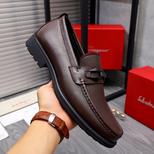 Cheap Salvatore Ferragamo Leather Shoes For Men #1163730 Replica Wholesale [$85.00 USD] [ITEM#1163730] on Replica Salvatore Ferragamo Leather Shoes