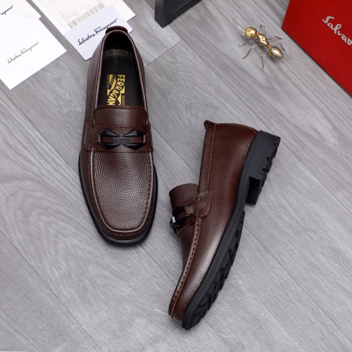 Cheap Salvatore Ferragamo Leather Shoes For Men #1163730 Replica Wholesale [$85.00 USD] [ITEM#1163730] on Replica Salvatore Ferragamo Leather Shoes
