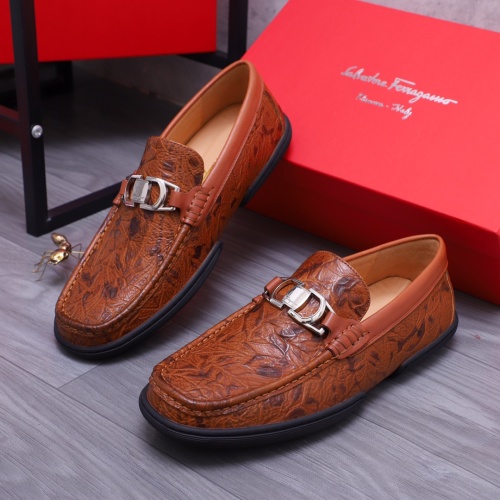 Cheap Salvatore Ferragamo Leather Shoes For Men #1163897 Replica Wholesale [$92.00 USD] [ITEM#1163897] on Replica Salvatore Ferragamo Leather Shoes
