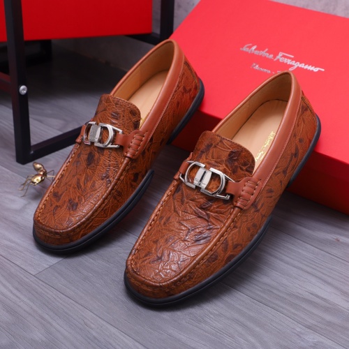 Cheap Salvatore Ferragamo Leather Shoes For Men #1163897 Replica Wholesale [$92.00 USD] [ITEM#1163897] on Replica Salvatore Ferragamo Leather Shoes