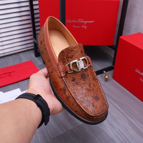 Cheap Salvatore Ferragamo Leather Shoes For Men #1163897 Replica Wholesale [$92.00 USD] [ITEM#1163897] on Replica Salvatore Ferragamo Leather Shoes