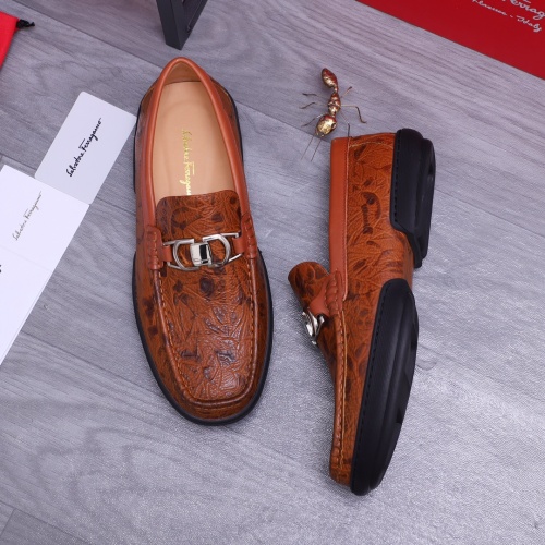 Cheap Salvatore Ferragamo Leather Shoes For Men #1163897 Replica Wholesale [$92.00 USD] [ITEM#1163897] on Replica Salvatore Ferragamo Leather Shoes