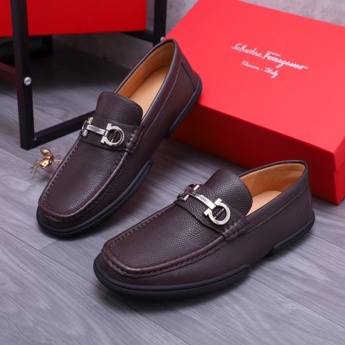 Cheap Salvatore Ferragamo Leather Shoes For Men #1163921 Replica Wholesale [$92.00 USD] [ITEM#1163921] on Replica Salvatore Ferragamo Leather Shoes