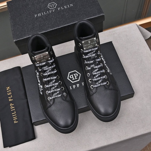 Cheap Philipp Plein PP High Tops Shoes For Men #1164252 Replica Wholesale [$85.00 USD] [ITEM#1164252] on Replica Philipp Plein PP High Tops Shoes