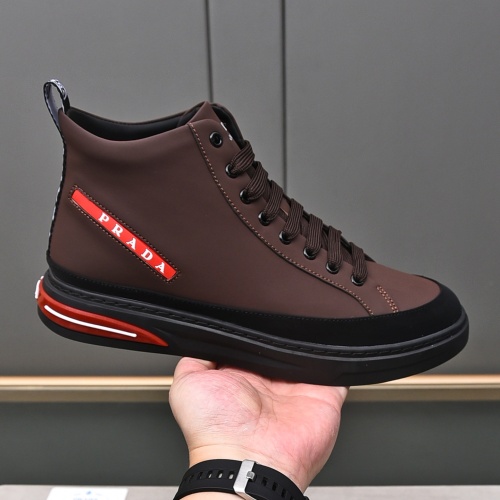 Cheap Prada High Top Shoes For Men #1164296 Replica Wholesale [$82.00 USD] [ITEM#1164296] on Replica Prada High Top Shoes