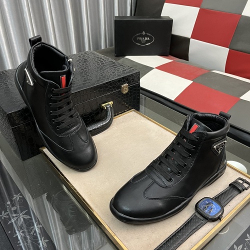 Cheap Prada High Top Shoes For Men #1172513 Replica Wholesale [$85.00 USD] [ITEM#1172513] on Replica Prada High Top Shoes