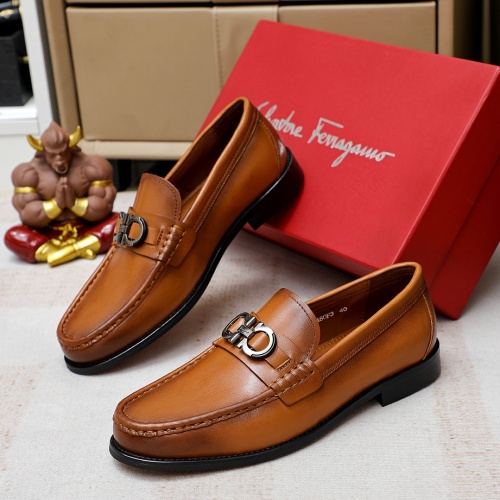 Cheap Salvatore Ferragamo Leather Shoes For Men #1172691 Replica Wholesale [$80.00 USD] [ITEM#1172691] on Replica Salvatore Ferragamo Leather Shoes