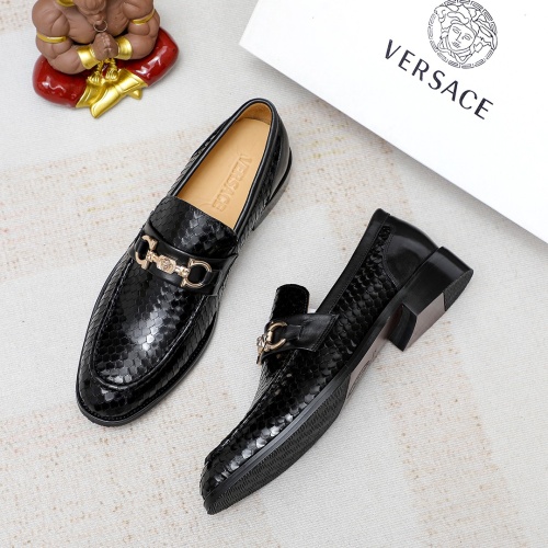 Cheap Versace Leather Shoes For Men #1172730 Replica Wholesale [$82.00 USD] [ITEM#1172730] on Replica Versace Leather Shoes
