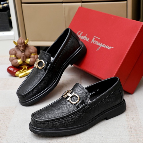 Cheap Salvatore Ferragamo Leather Shoes For Men #1172787 Replica Wholesale [$85.00 USD] [ITEM#1172787] on Replica Salvatore Ferragamo Leather Shoes