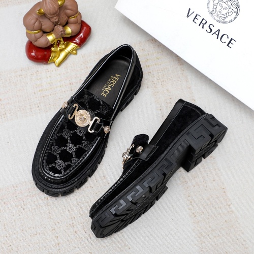 Cheap Versace Leather Shoes For Men #1172806 Replica Wholesale [$82.00 USD] [ITEM#1172806] on Replica Versace Leather Shoes