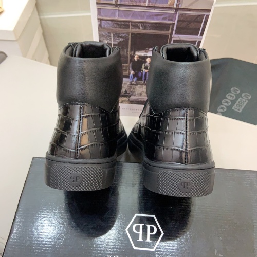 Cheap Philipp Plein PP High Tops Shoes For Men #1172872 Replica Wholesale [$80.00 USD] [ITEM#1172872] on Replica Philipp Plein PP High Tops Shoes