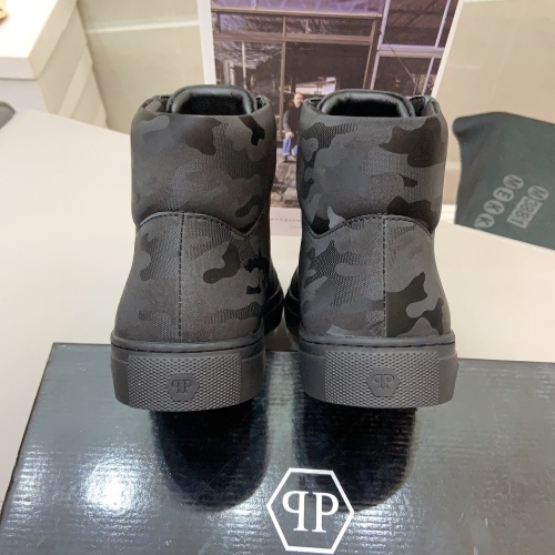 Cheap Philipp Plein PP High Tops Shoes For Men #1172873 Replica Wholesale [$80.00 USD] [ITEM#1172873] on Replica Philipp Plein PP High Tops Shoes