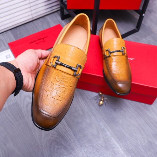 Cheap Salvatore Ferragamo Leather Shoes For Men #1173489 Replica Wholesale [$82.00 USD] [ITEM#1173489] on Replica Salvatore Ferragamo Leather Shoes