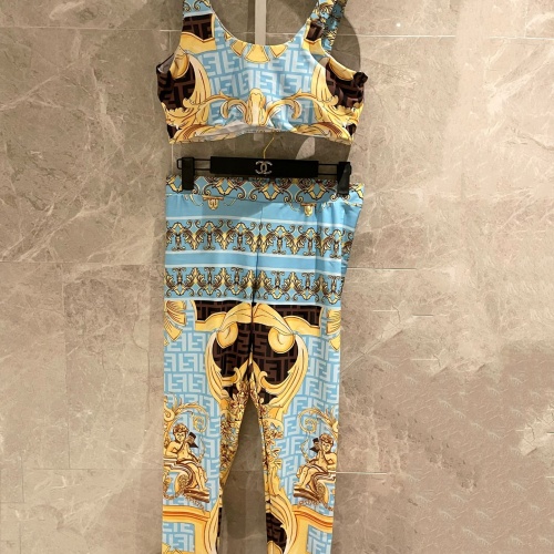 Cheap Versace Yoga Tracksuits Sleeveless For Women #1173624 Replica Wholesale [$72.00 USD] [ITEM#1173624] on Replica Versace Tracksuits