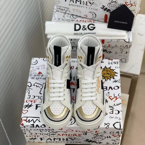 Cheap D&amp;G High Top Shoes For Women #1174086 Replica Wholesale [$96.00 USD] [ITEM#1174086] on Replica Dolce &amp; Gabbana D&amp;G High Top Shoes