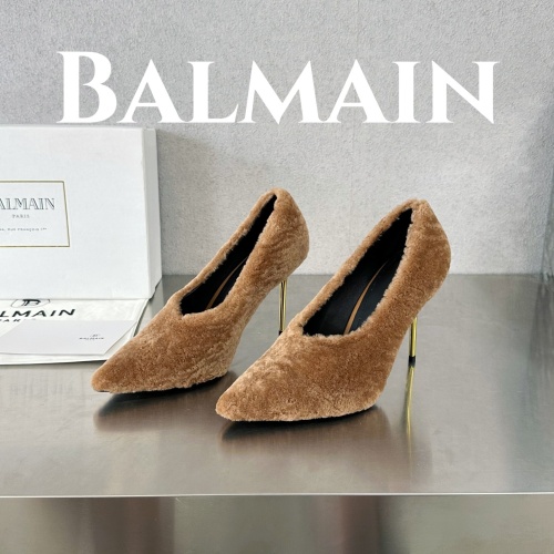 Cheap Balmain High-Heeled Shoes For Women #1174333 Replica Wholesale [$132.00 USD] [ITEM#1174333] on Replica Balmain High-Heeled Shoes