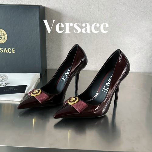 Cheap Versace High-Heeled Shoes For Women #1174797 Replica Wholesale [$118.00 USD] [ITEM#1174797] on Replica Versace High-Heeled Shoes