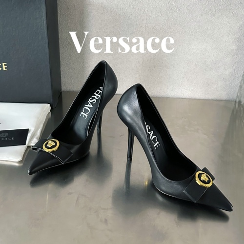 Cheap Versace High-Heeled Shoes For Women #1174799 Replica Wholesale [$118.00 USD] [ITEM#1174799] on Replica Versace High-Heeled Shoes