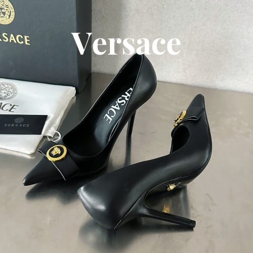 Cheap Versace High-Heeled Shoes For Women #1174799 Replica Wholesale [$118.00 USD] [ITEM#1174799] on Replica Versace High-Heeled Shoes