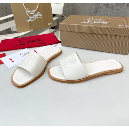Cheap Christian Louboutin CL Slippers For Women #1180631 Replica Wholesale [$96.00 USD] [ITEM#1180631] on Replica Christian Louboutin CL Slippers